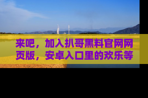 来吧，加入扒哥黑料官网网页版，安卓入口里的欢乐等着你！
