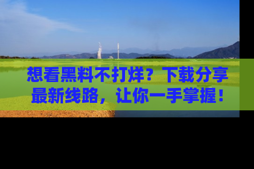 想看黑料不打烊?下载分享最新线路,让你一手掌握!