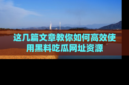 这几篇文章教你如何高效使用黑料吃瓜网址资源