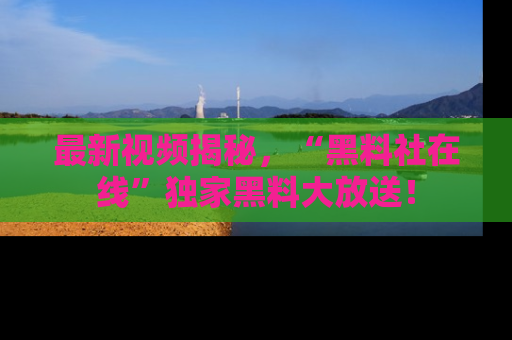 最新视频揭秘,“黑料社在线”独家黑料大放送!